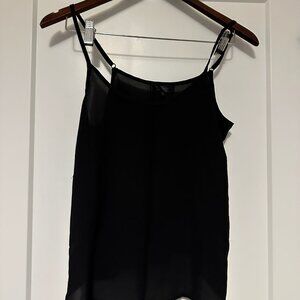 cotton on cami tank adjustable spaghetti strap black size xs/s